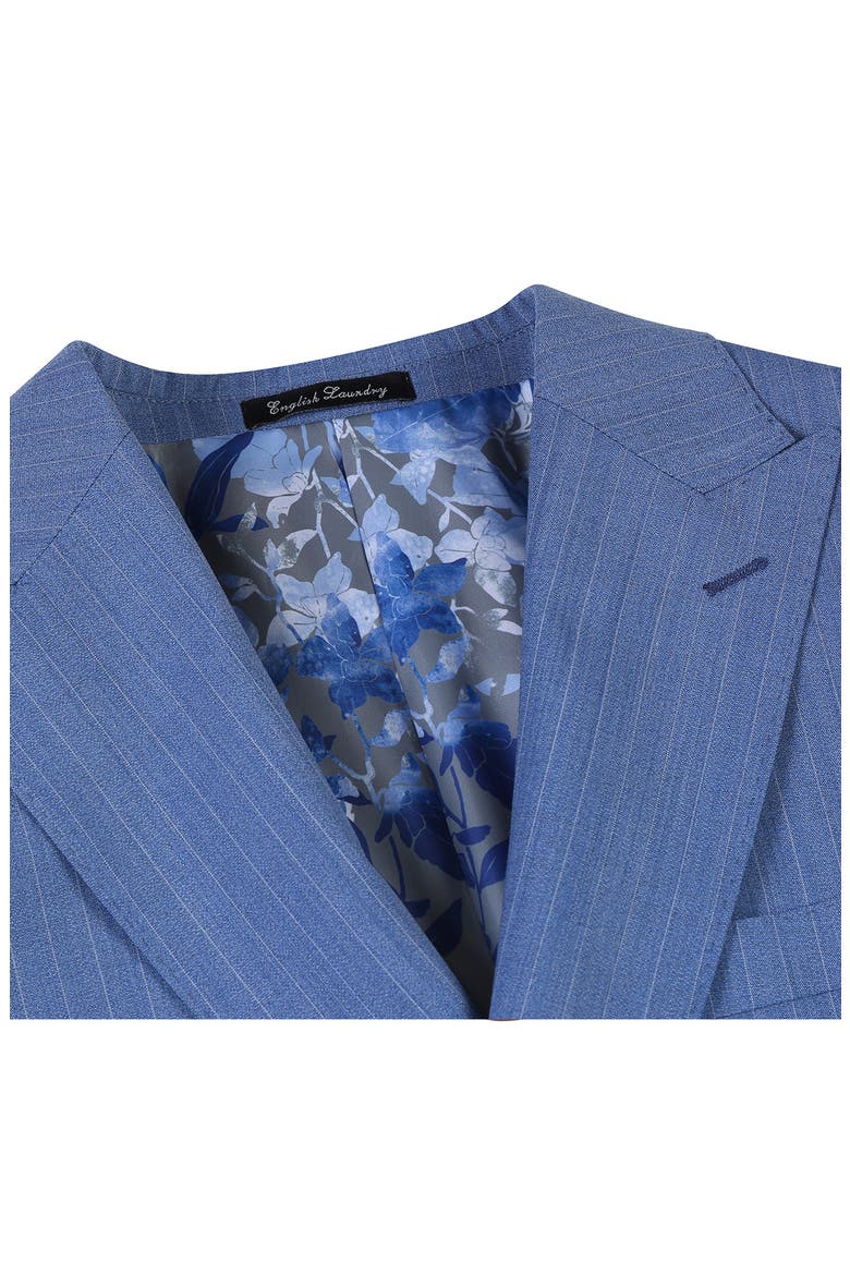 Plaid Trim Fit Wool Blend Two-Piece Suit, Alternate, color, BLUE