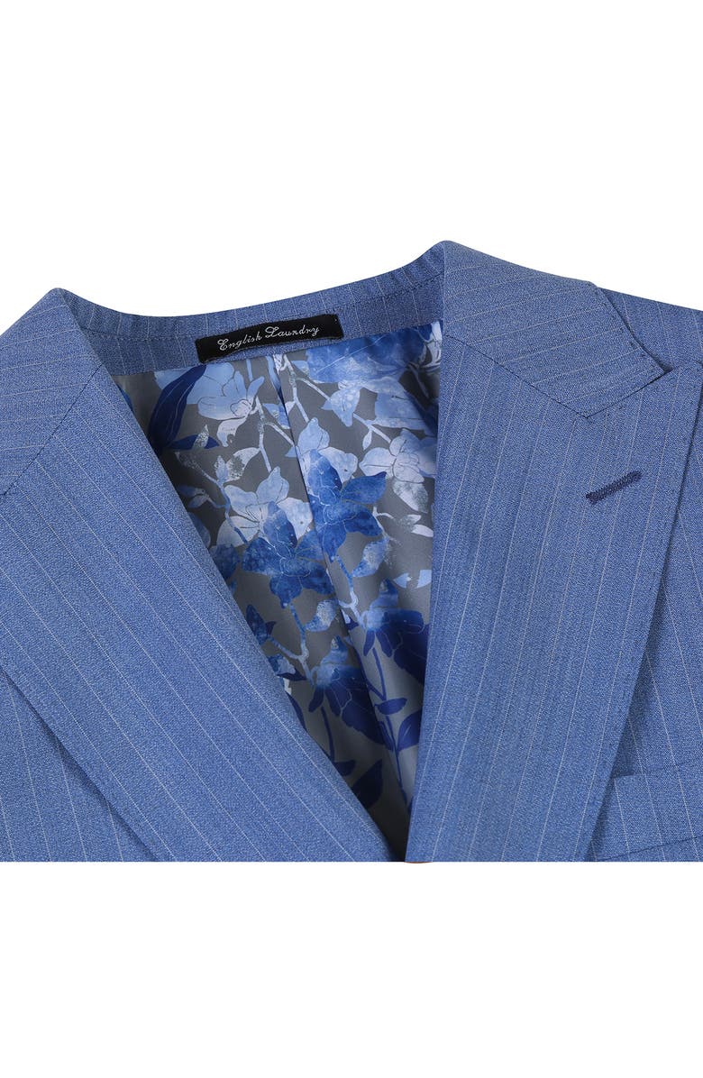 English Laundry Plaid Trim Fit Wool Blend Two-Piece Suit, Alternate, color, Blue