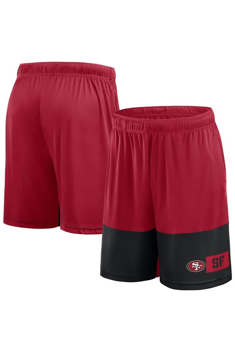 Men's Fanatics Scarlet/Black San Francisco 49ers Big & Tall Best of the Best Performance Shorts, Main, color, Scarlet
