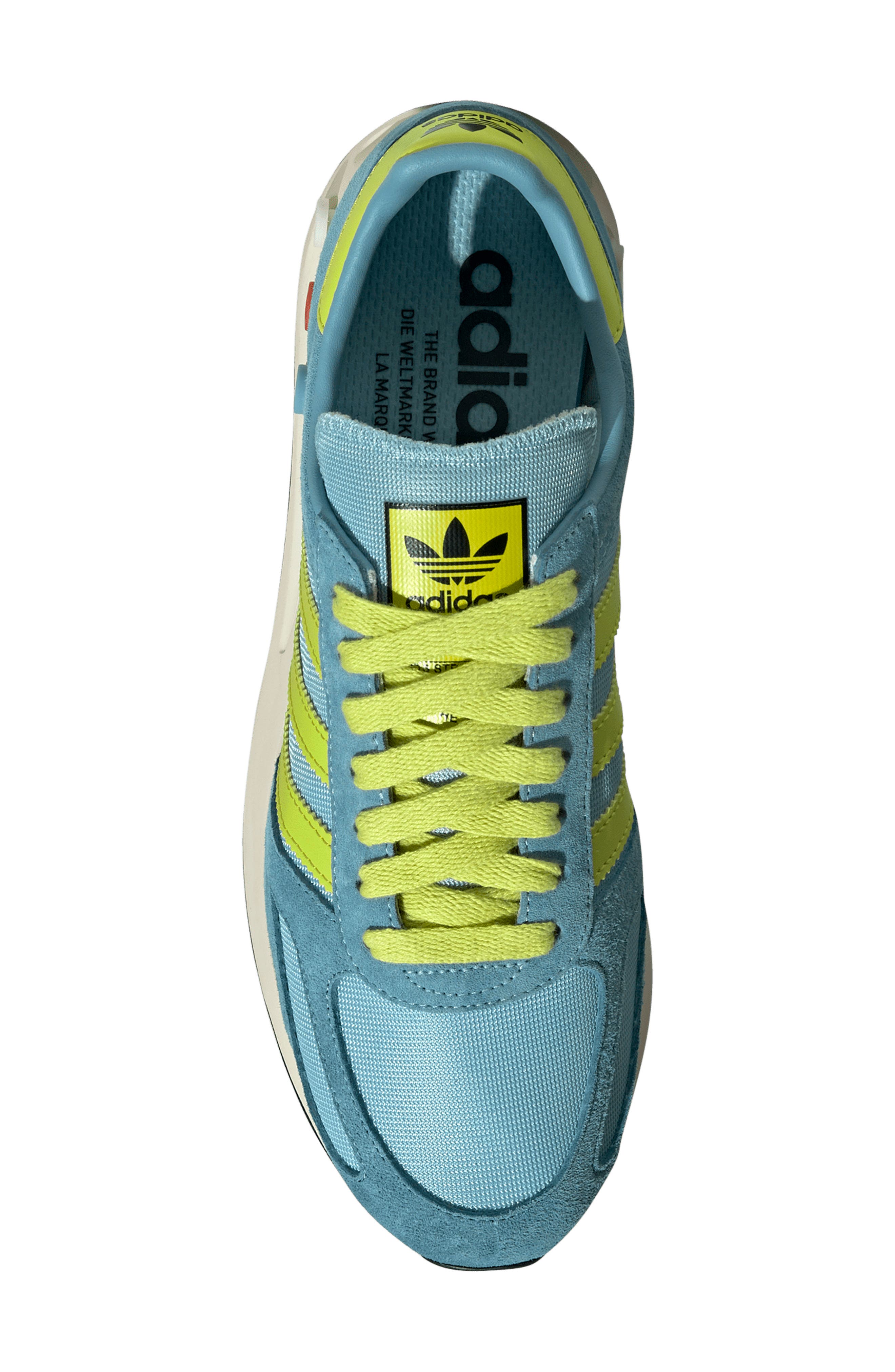 adidas Gender Inclusive LA Trainer OG Made in USA Sneaker, Alternate, color, Preloved Blue/ Yellow/ Blue