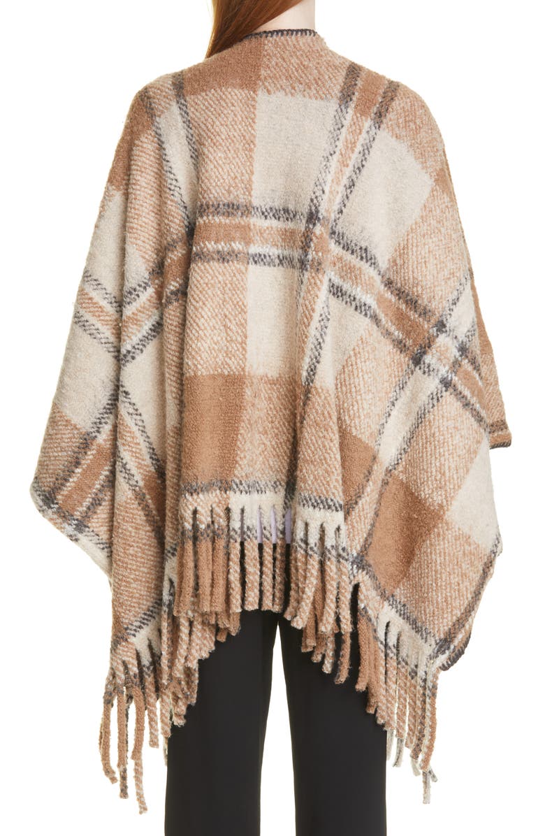 Fabiana Filippi Plaid Virgin Wool Blend Cape, Alternate, color, 