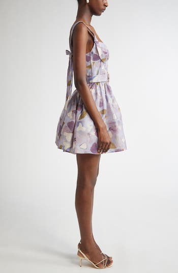 【Zimmermann】Dawning linen and silk miniskirt ZIMMERMANN Shirred floral-print linen and silk-blend mini