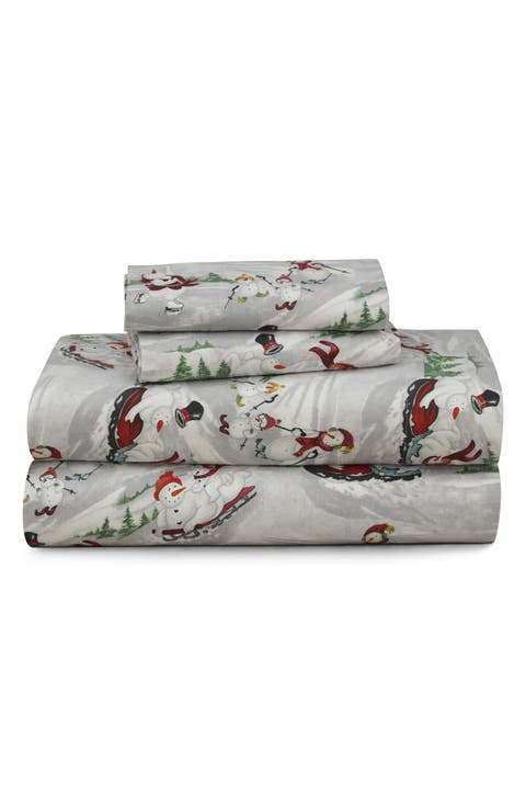 Winter Wonderland Cotton Flannel Sheet Set
