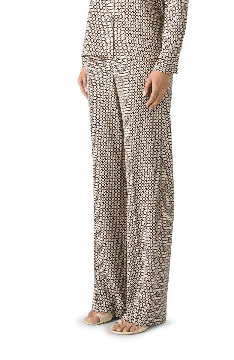 St. John Collection Icon Stripe Silk Crêpe de Chine Pants, Alternate, color, 