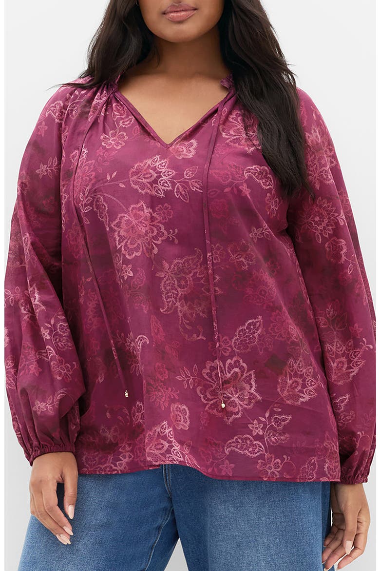Eternal Love Print Cotton Top, Main, color, LACE DUSK