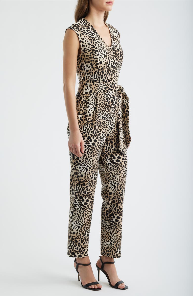 AK ANNE KLEIN Extended Shoulder Straight Leg Jumpsuit, Alternate, color, Anne Black Multi