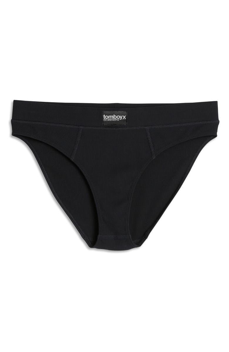 TomboyX Rib Bikini Briefs, Alternate, color, Black