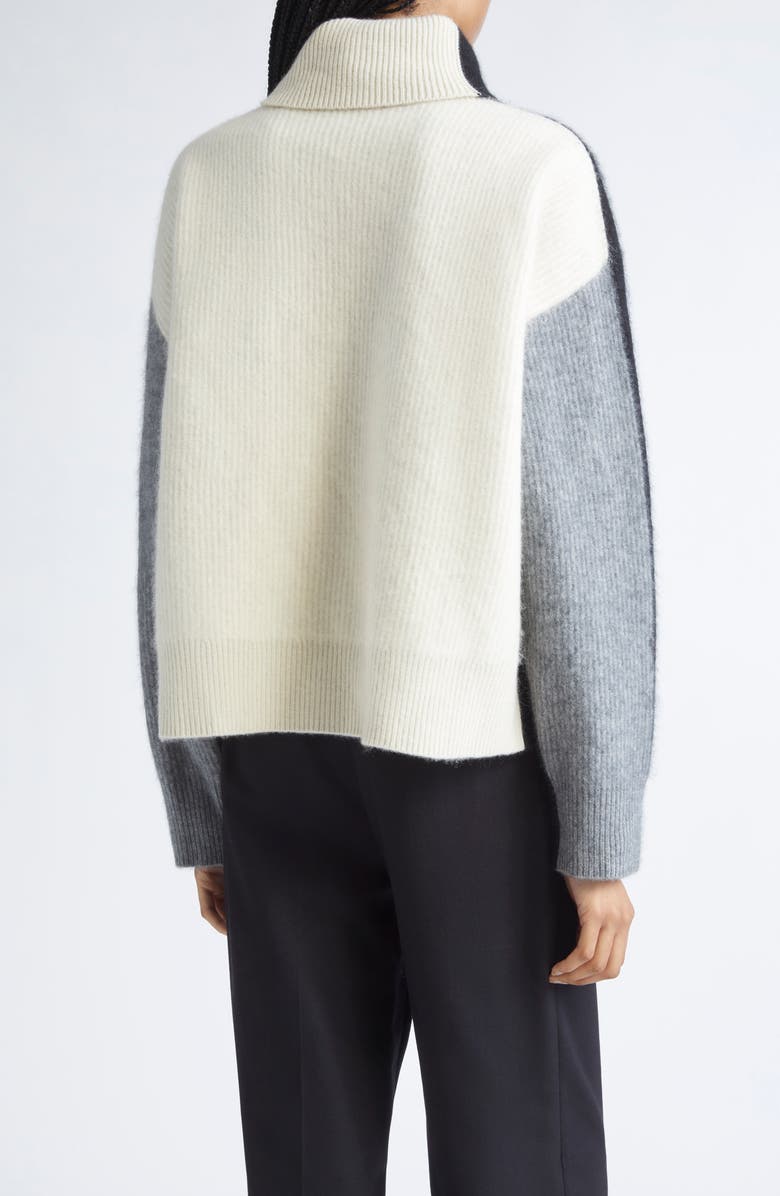 ZANKOV Junko Colorblock Merino Wool & Cashmere Sweater, Alternate, color, Black