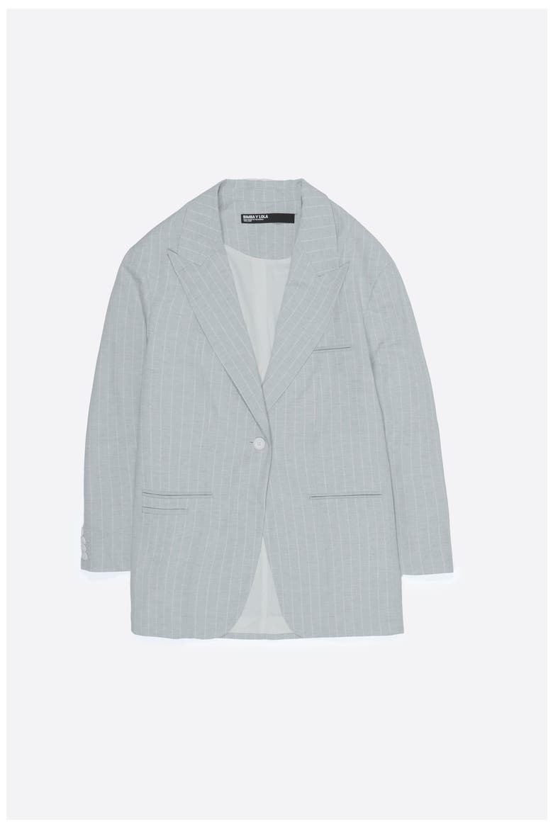 Oversize Tailored Jacket With Stripes, Alternate, color, LIGHT GREY