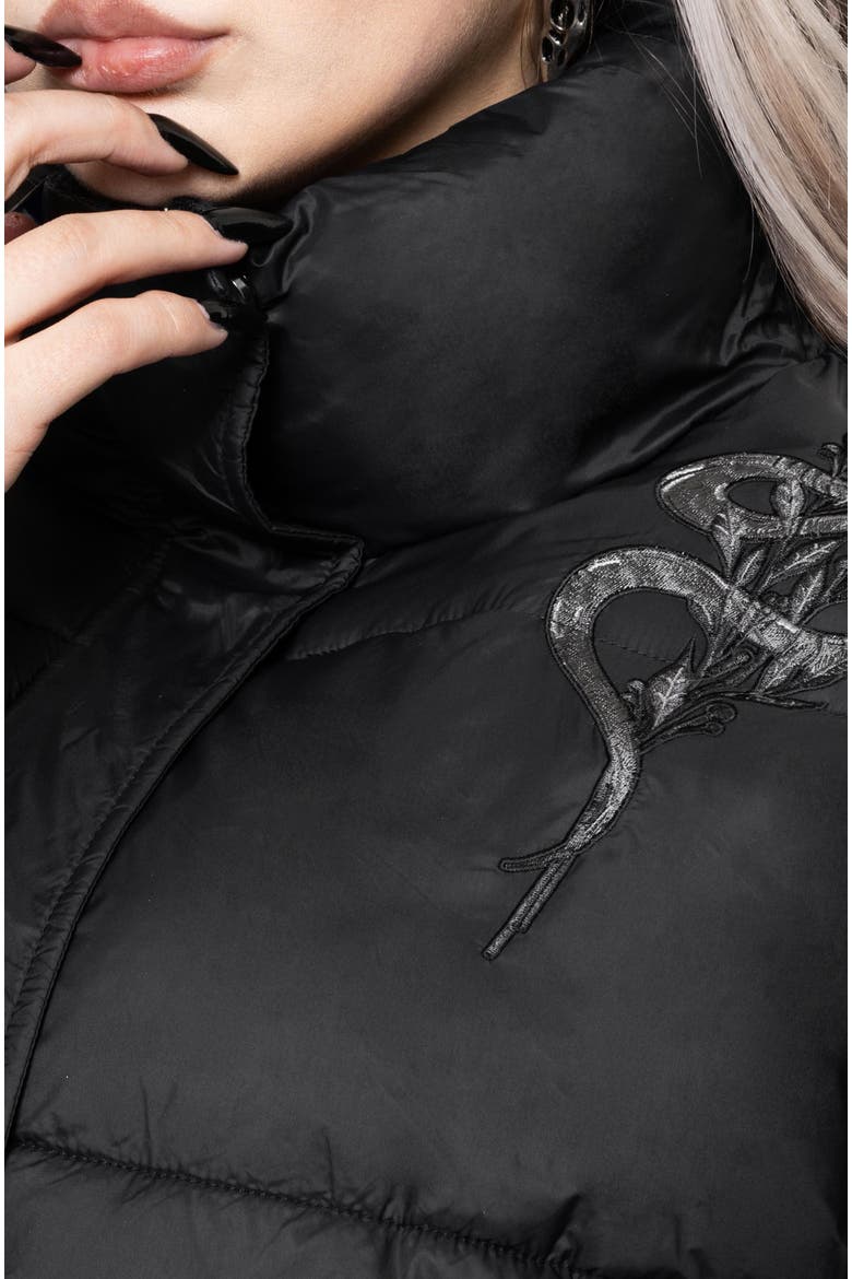Nirah Embroidered Padded Jacket, Alternate, color, Black