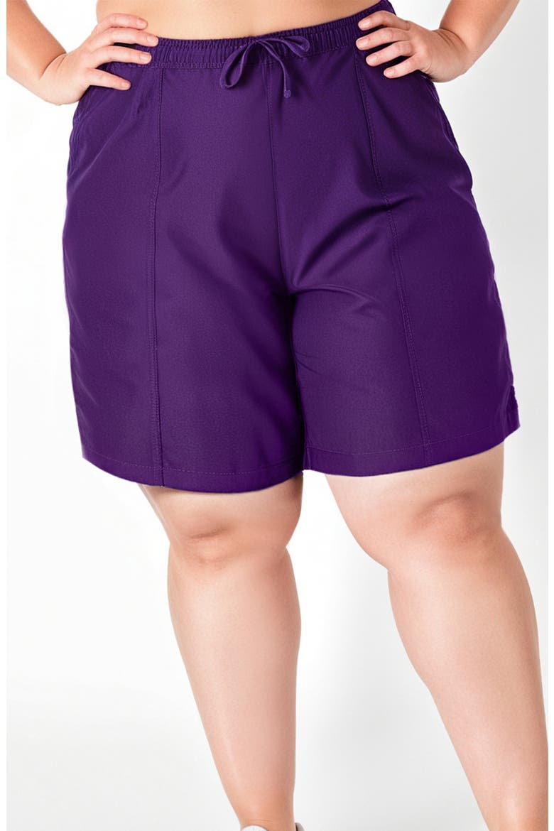Plus Size 7" Board Shorts, Main, color, Eggplant