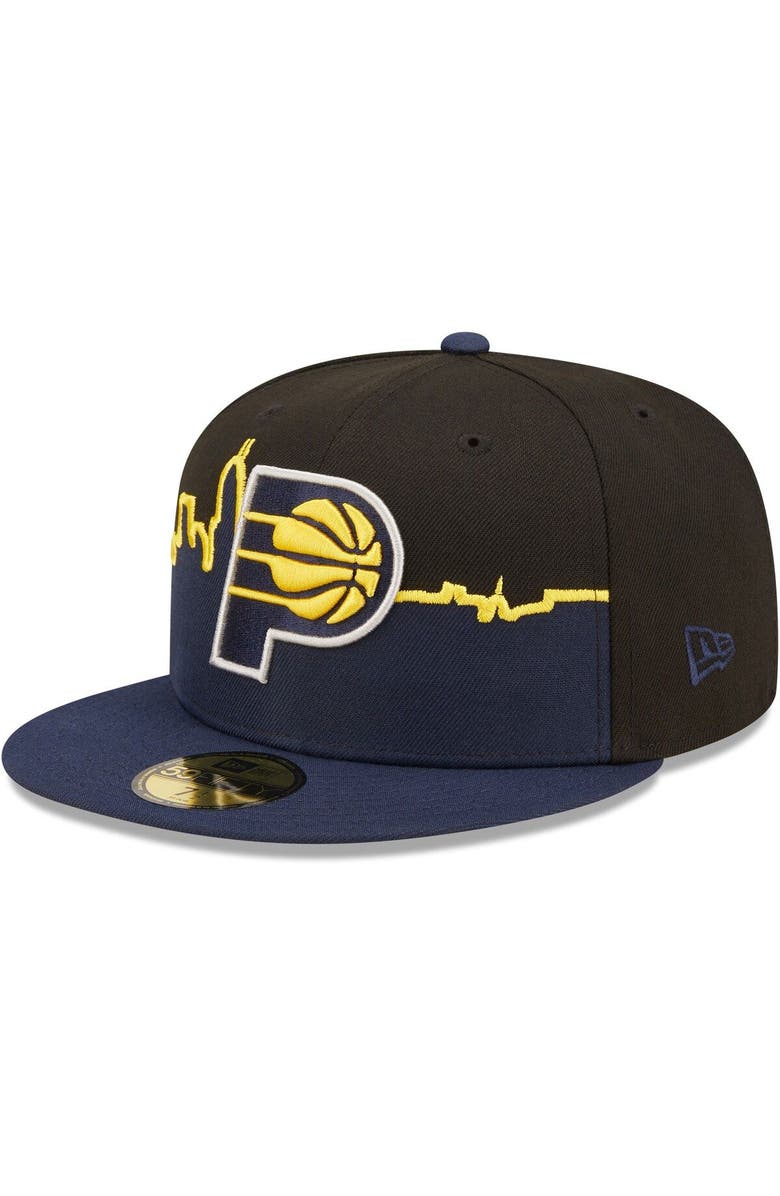 New Era Men's New Era Navy/Black Indiana Pacers 2022 Tip-Off 59FIFTY Fitted Hat, Alternate, color,