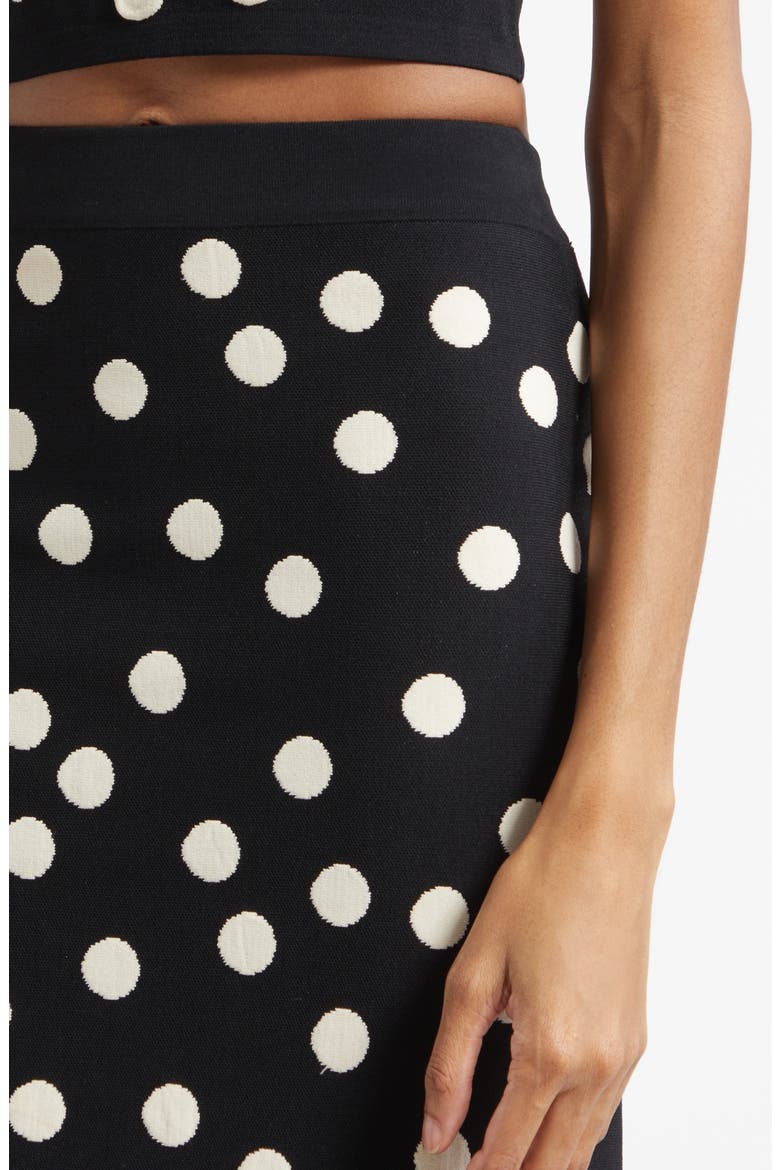 Mae Polka Dot Bias Cut Skirt, Alternate, color, BLACK/ ECRU POLKA DOT