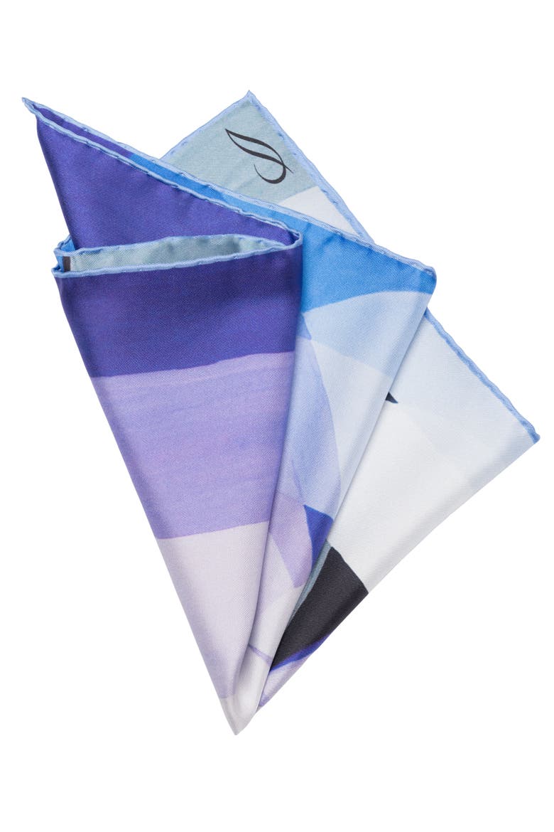 Harmony - Silk Pocket Square for Men, Alternate, color, Blue