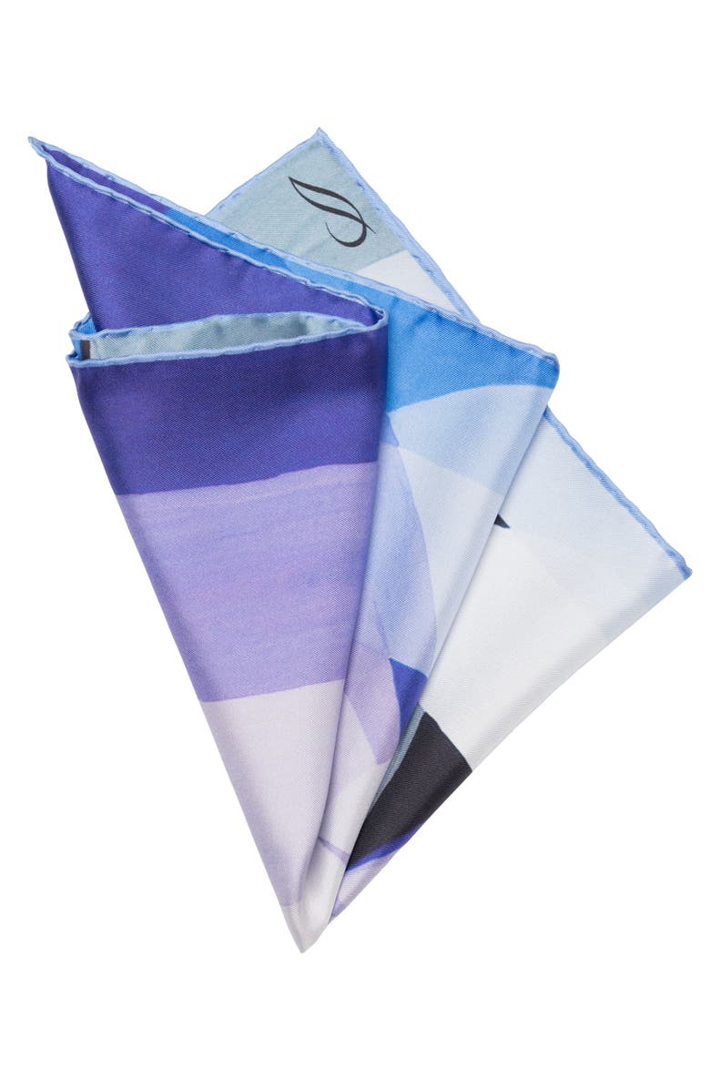 Elizabetta Harmony - Silk Pocket Square for Men, Alternate, color, Blue