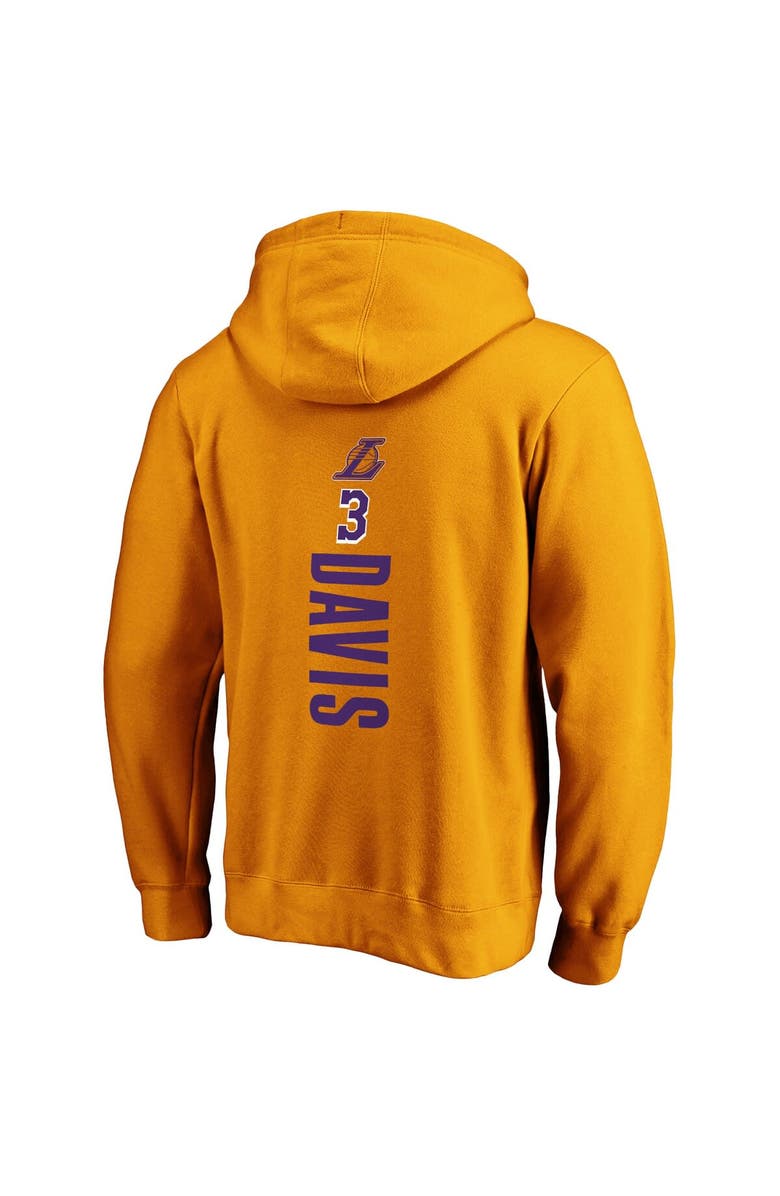 FANATICS Men's Fanatics Branded Anthony Davis Gold Los Angeles Lakers Team Playmaker Name & Number Pullover Hoodie, Alternate, color, 