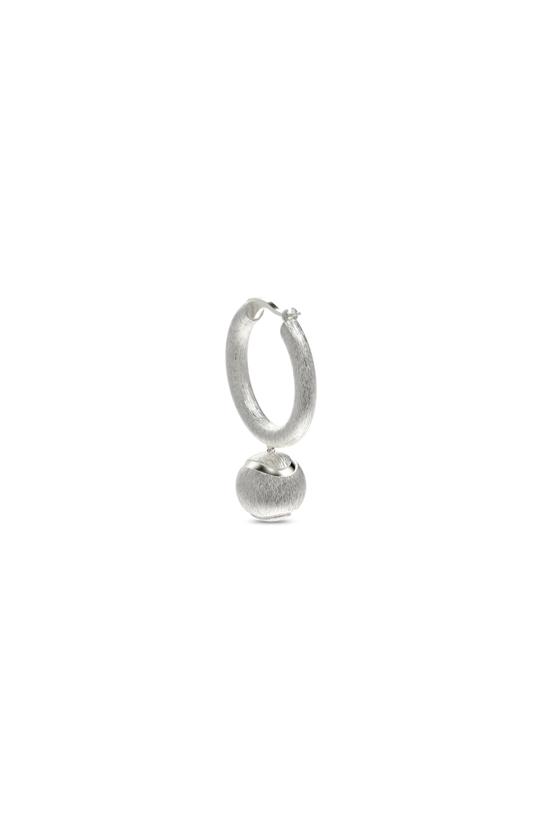 The Tennis Ball Hoop Earring, White Diamond Pavé, Alternate, color, Silver / White Diamond