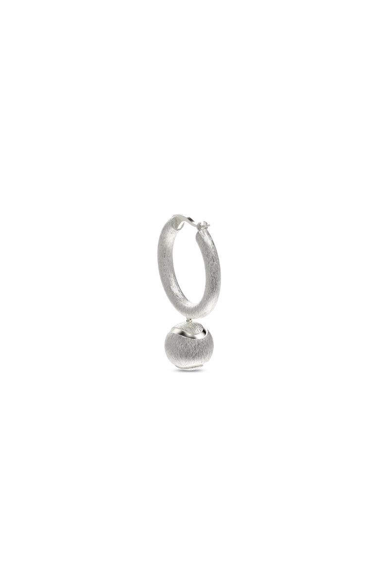 PASCAL The Tennis Ball Hoop Earring, White Diamond Pavé, Alternate, color, Silver / White Diamond