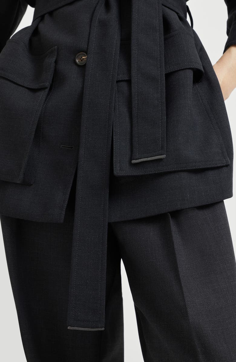 Brunello Cucinelli Fluid twill blazer, Alternate, color, Lignite Grey