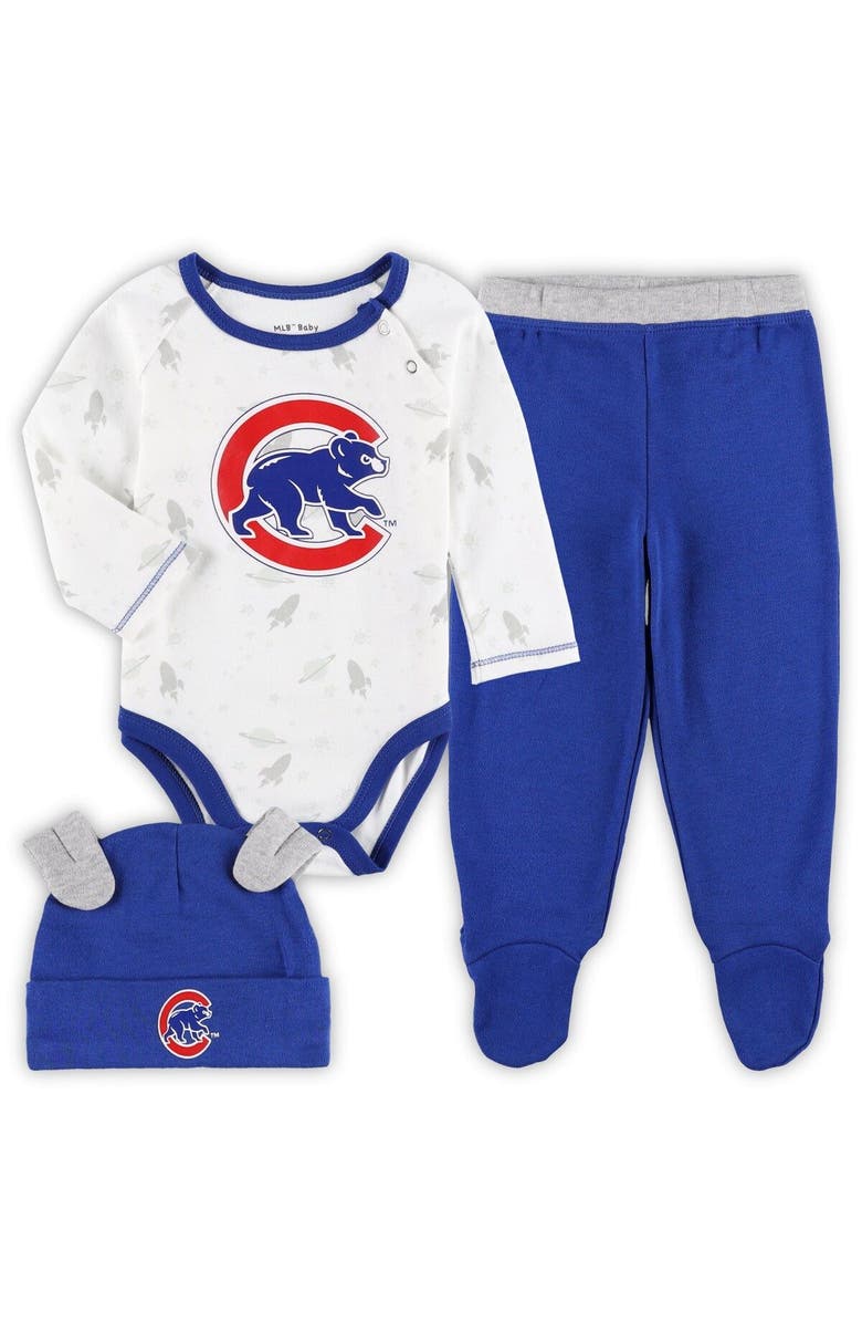 Outerstuff Newborn & Infant Royal/White Chicago Cubs Dream Team Bodysuit Hat & Footed Pants Set, Main, color, 