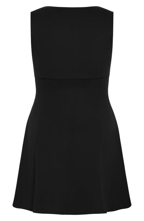 City Chic Bow Cocktail Minidress In Black