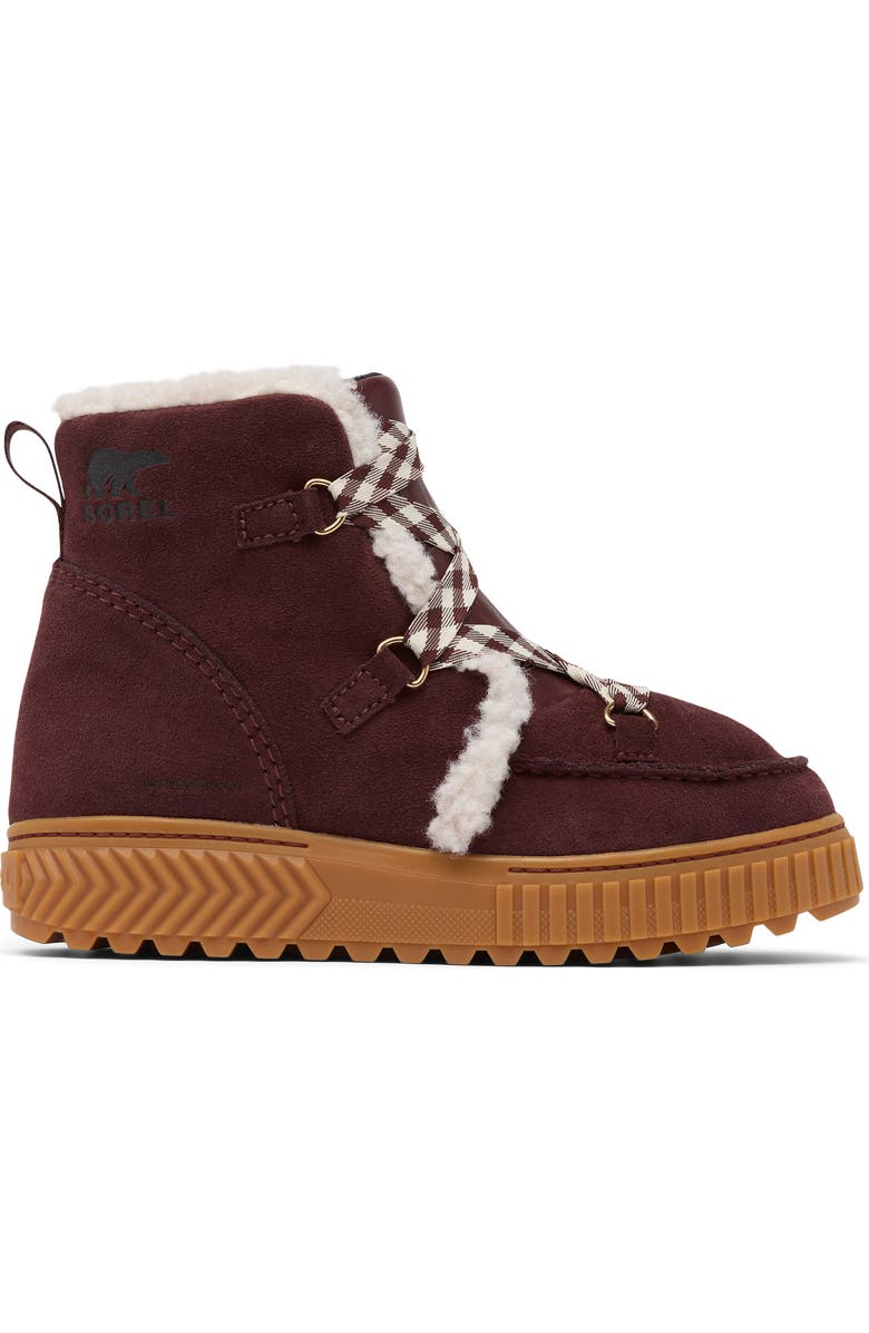 SOREL One Ave<sup>™</sup> Alpine Faux Fur Trim Waterproof Boot, Alternate, color, Redwood/ Gum
