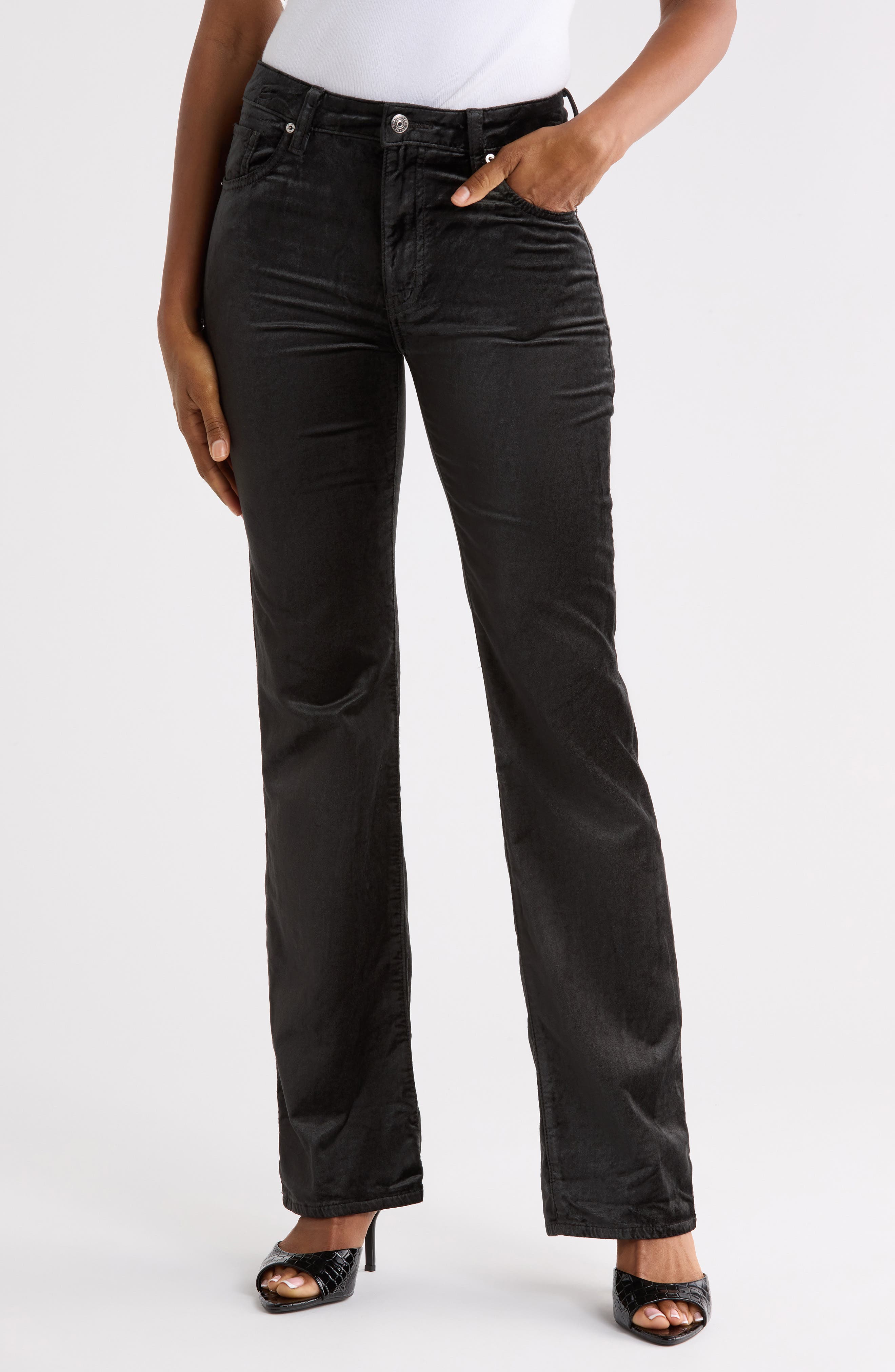 High Waist Bootcut Velvet Jeans