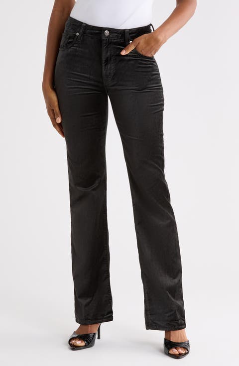 High Waist Bootcut Velvet Jeans