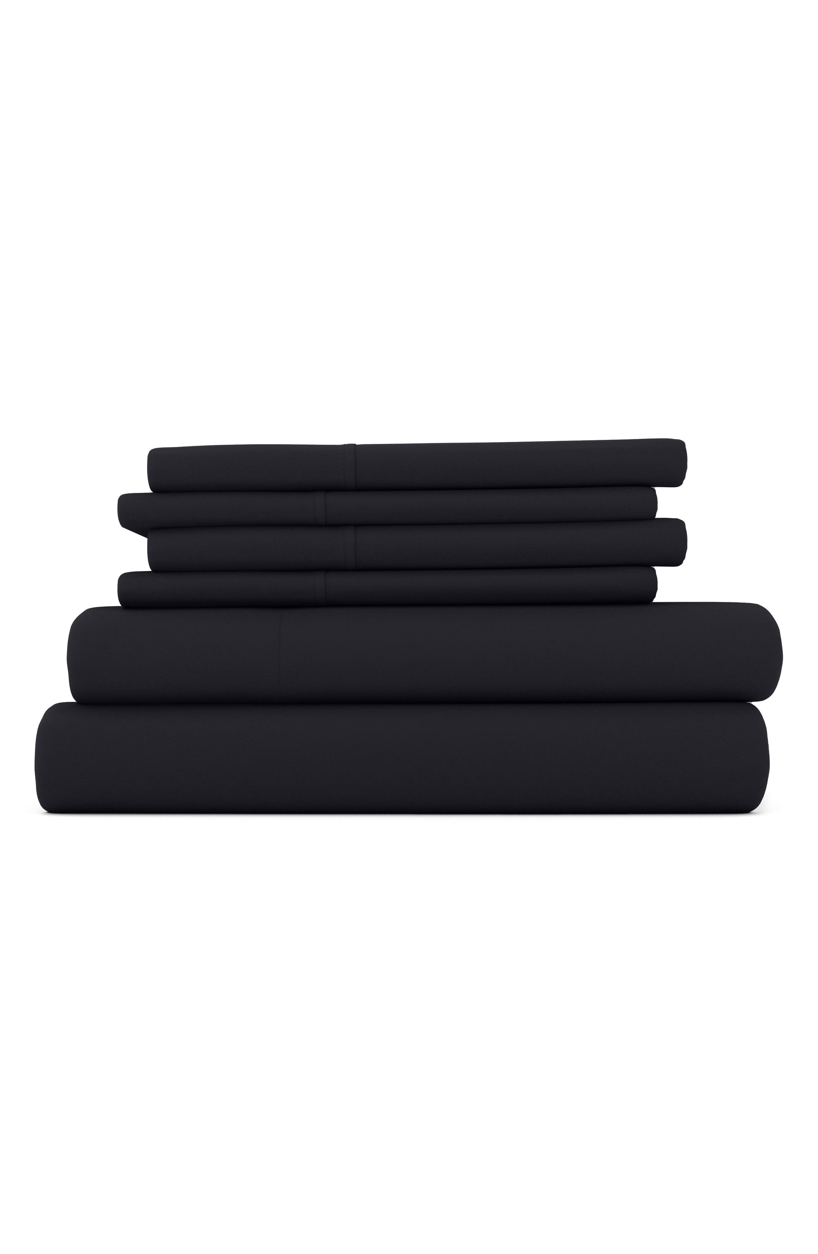 HOMESPUN Premium Ultra Soft 6 Piece Microfiber Solid Sheet Set
