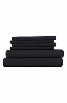 HOMESPUN Premium Ultra Soft 6 Piece Microfiber Solid Sheet Set