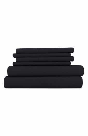 HOMESPUN Premium Ultra Soft 6 Piece Microfiber Solid Sheet Set