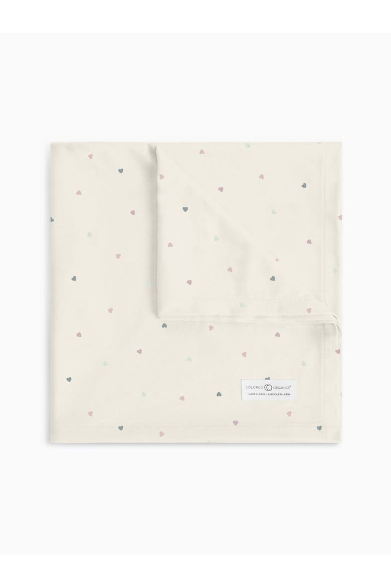 Organic Swaddle Blanket, Main, color, Hearts / Ballet + Wisteria