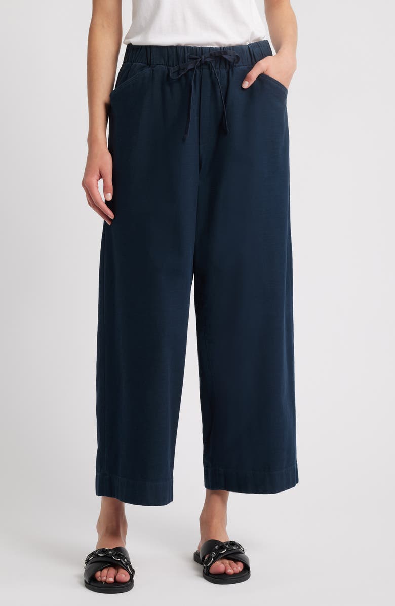 rag & bone Cleo Wide Leg Cotton Drawstring Pants, Main, color, Sal