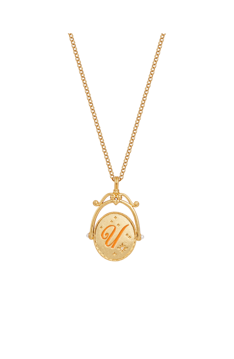 Fable England U Initial Ursinia Gold Spinner Chain Necklace, Main, color, Gold