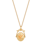 Fable England U Initial Ursinia Gold Spinner Chain Necklace
