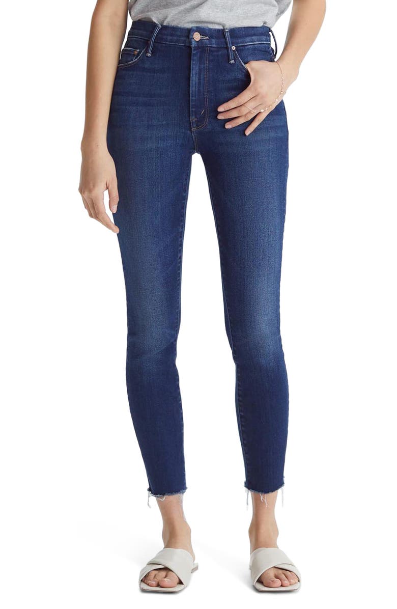 MOTHER The Looker High Waist Frayed Ankle Skinny Jeans, Main, color, 