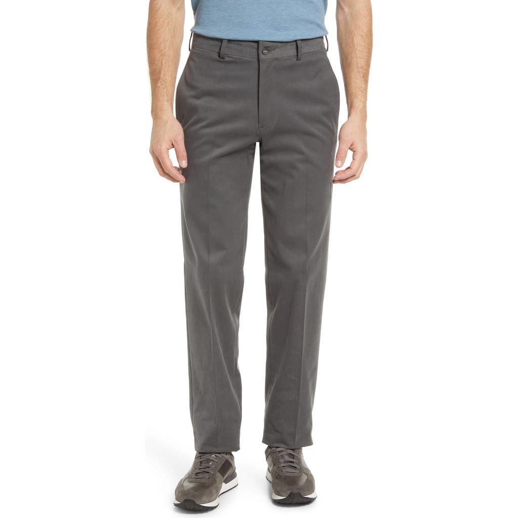 Berle Charleston Khakis Flat Front Brushed Stretch Twill Pants in Grey  product