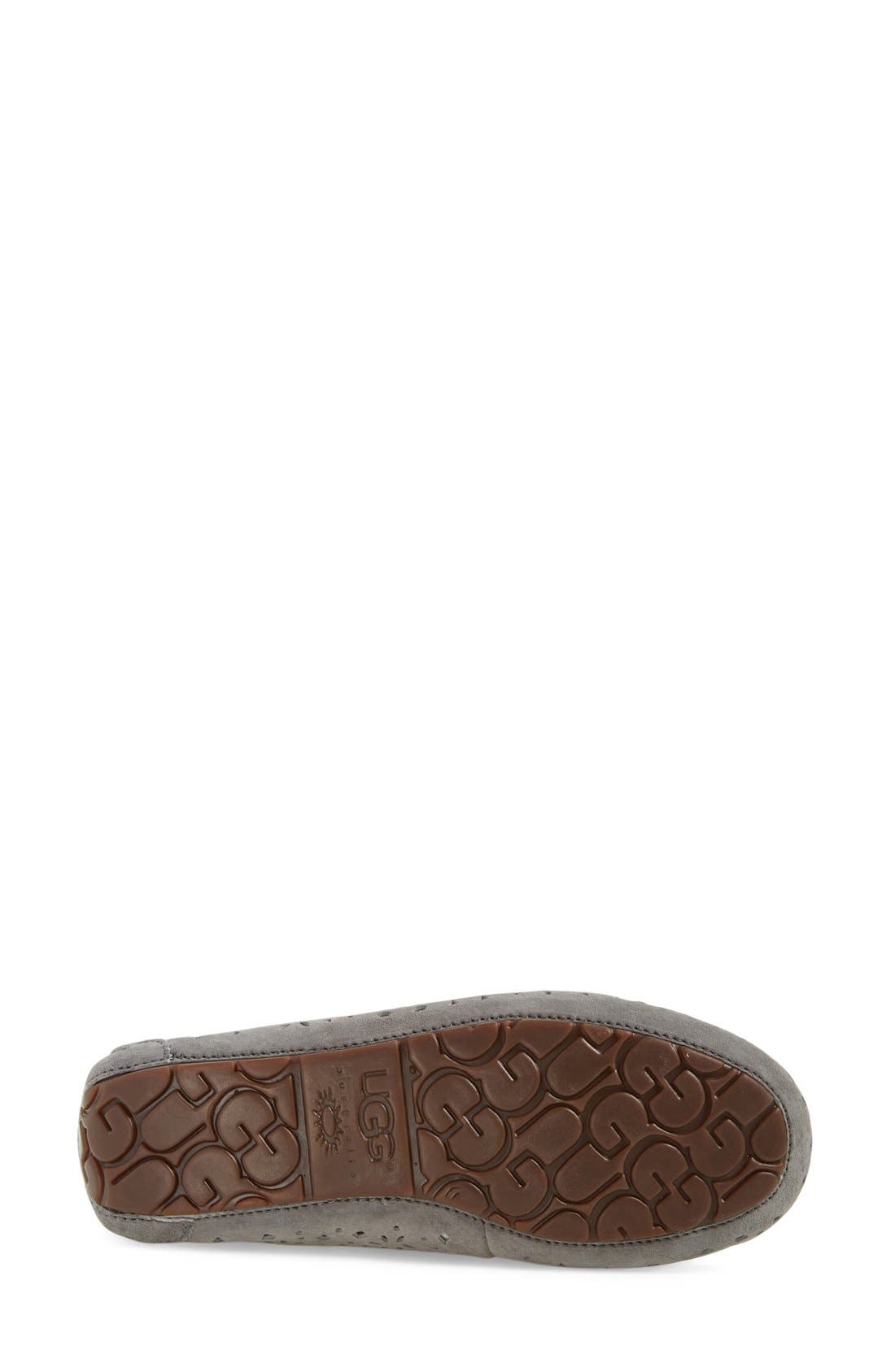 'Dakota Flora' Perforated Suede Slipper, Alternate, color, LIGHT GREY SUEDE