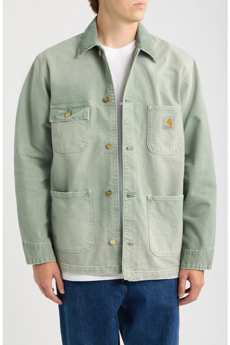 OG Dearborn Organic Cotton Canvas Chore Jacket, Main, color, SHADY GREEN