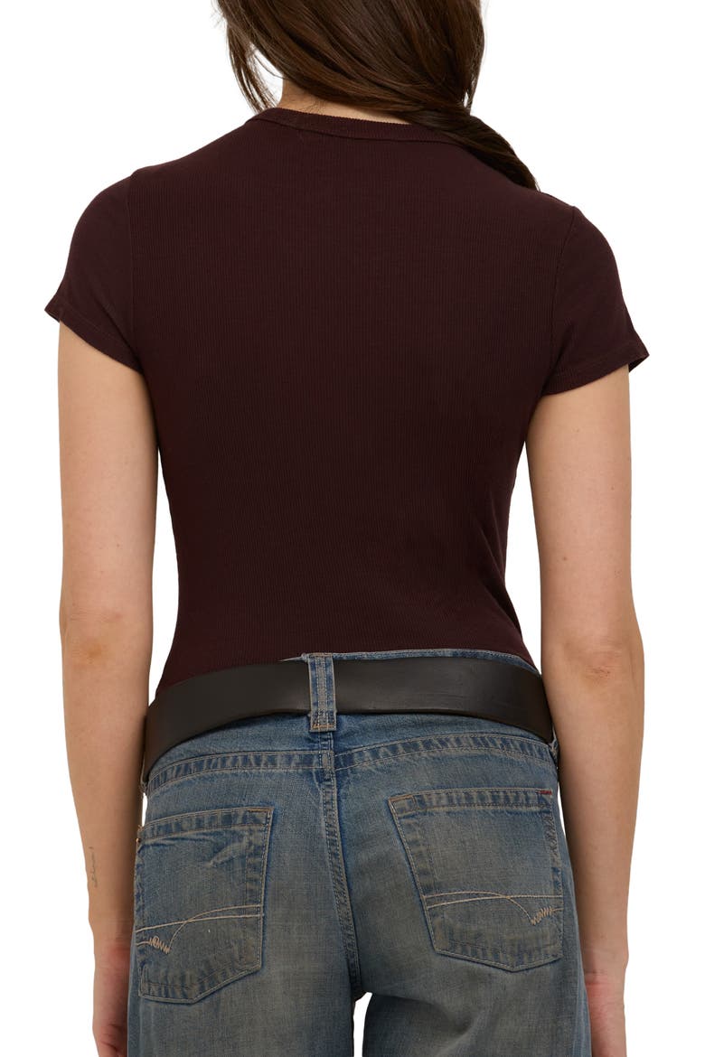 Griffith Rib Baby T-Shirt, Alternate, color, DARK MOCHA