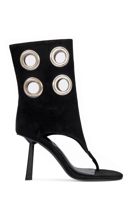BAINA-BLACK STILETTO SANDAL BOOTIE - BLACK / 8.5 / STILETTO