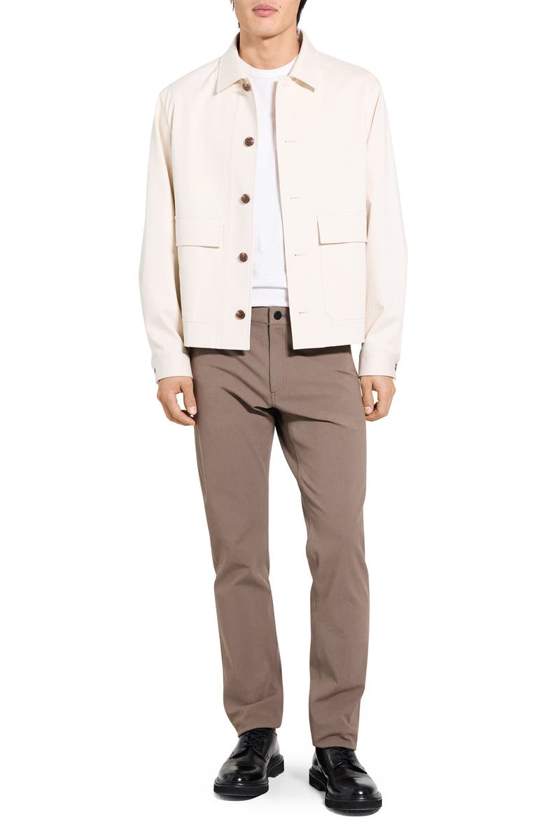 Theory Moonsoft Cotton Twill Button-Up Shirt Jacket, Alternate, color, Winter Ivory