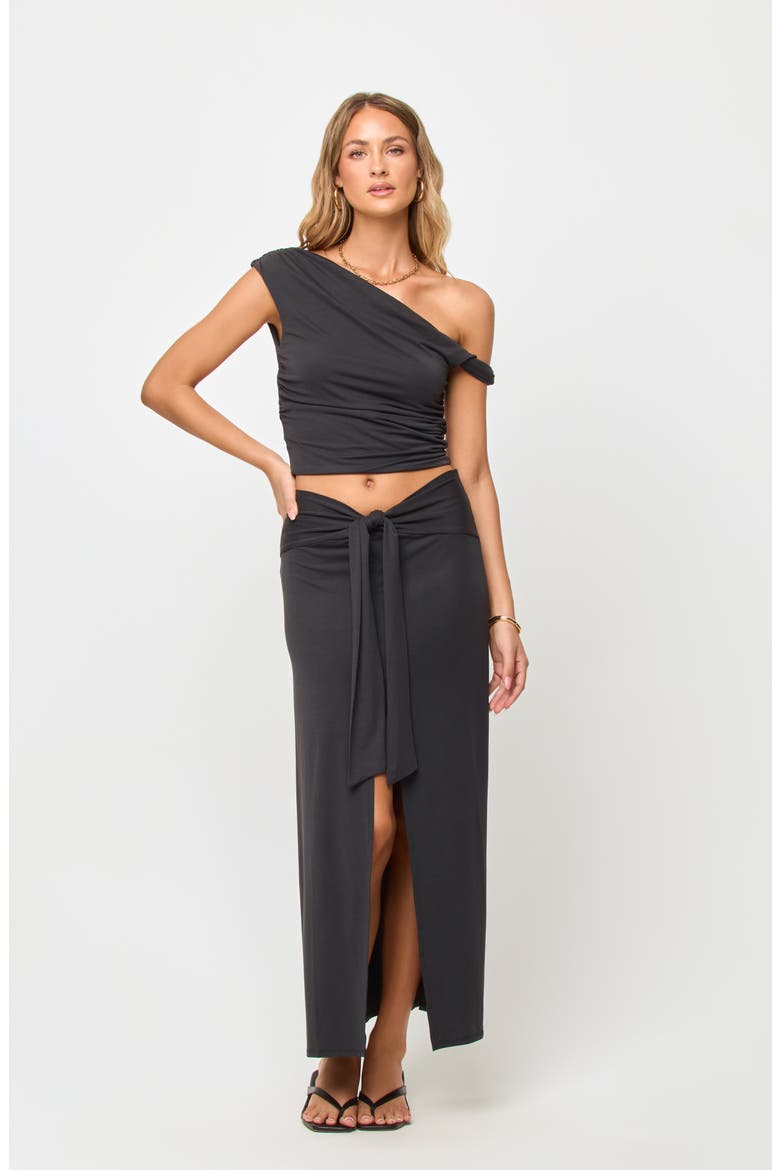 Moonlit Asymmetrical Cover-Up Top, Alternate, color, BLACK