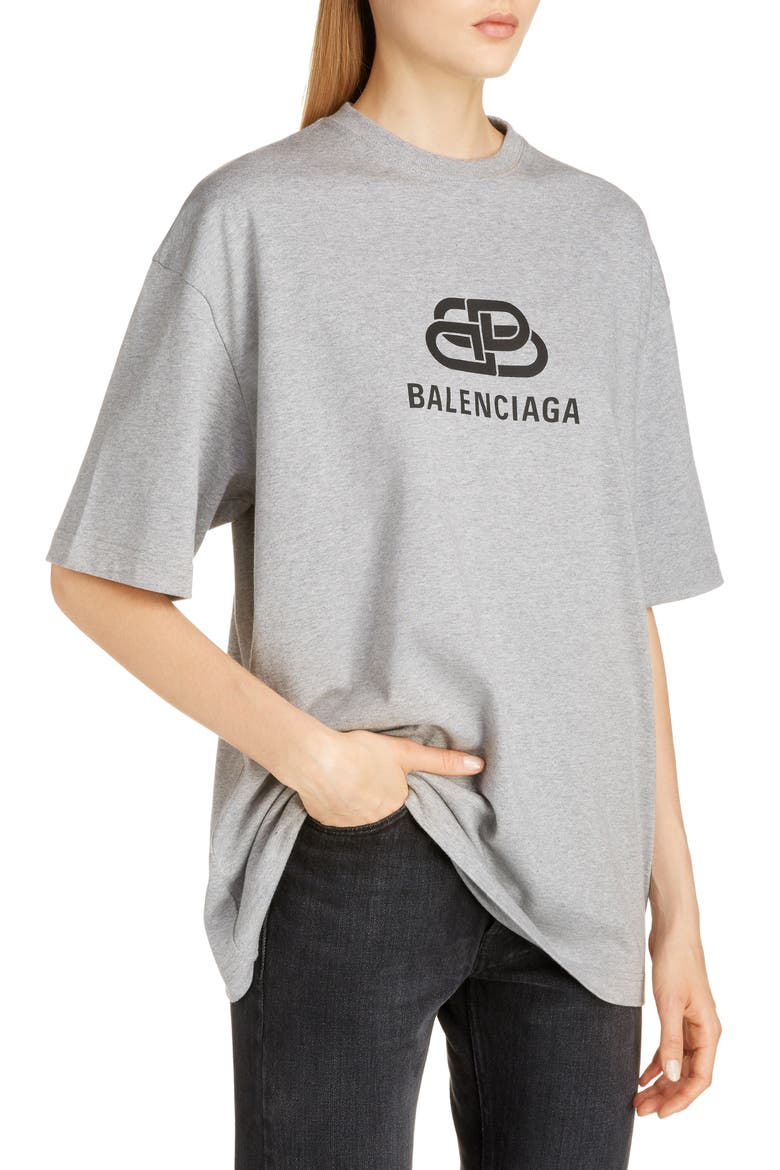 BB Logo Oversize Graphic Tee, Alternate, color, HEATHER GREY
