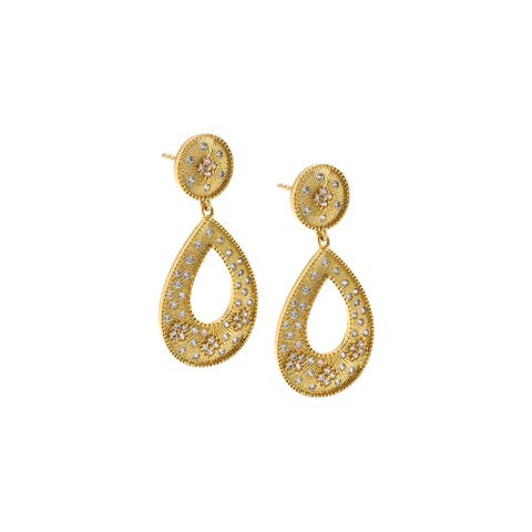 Golden Open Pear Drop Earring