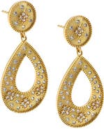 BY ADINA EDEN Golden Open Pear Drop Earring