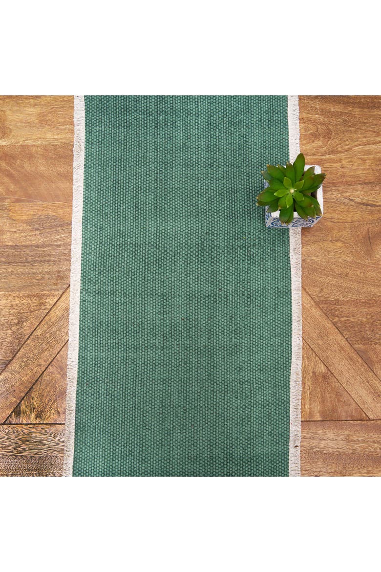 Fringed Aspen Table Runner 14" x 72", Alternate, color, Green
