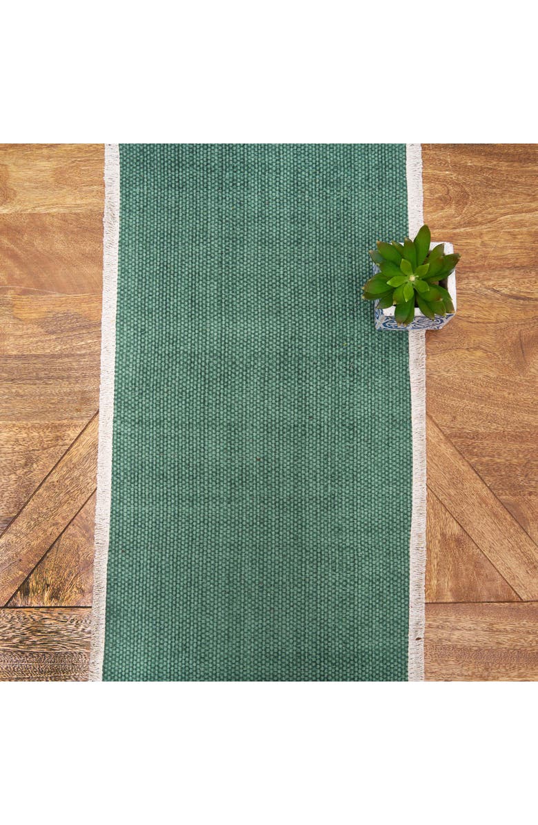 C&F Home Fringed Aspen Table Runner 14" x 72", Alternate, color, Green