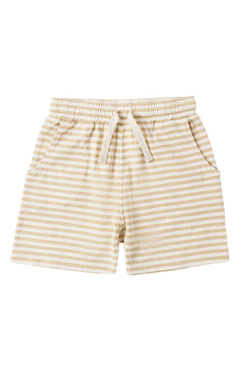 Rylee + Cru Sam Stripe Cotton Drawstring Shorts, Alternate, color, Butterscotch