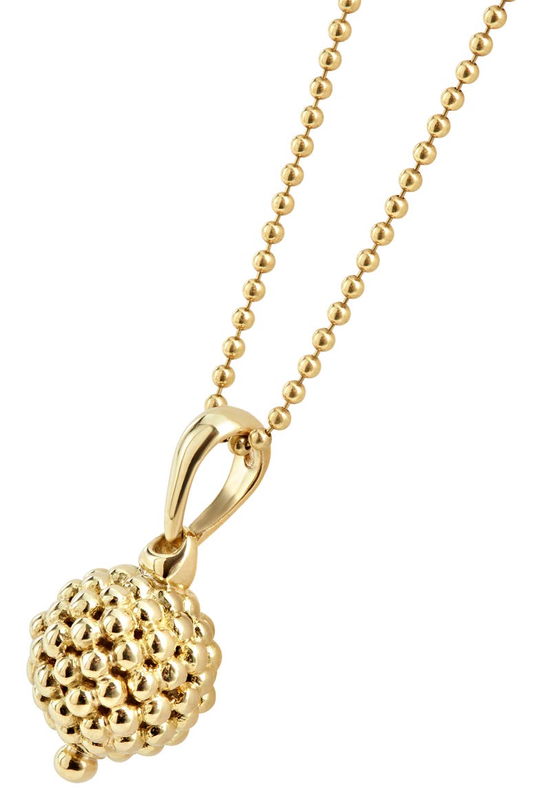 Caviar Gold Ball Pendant Necklace, Alternate, color, GOLD